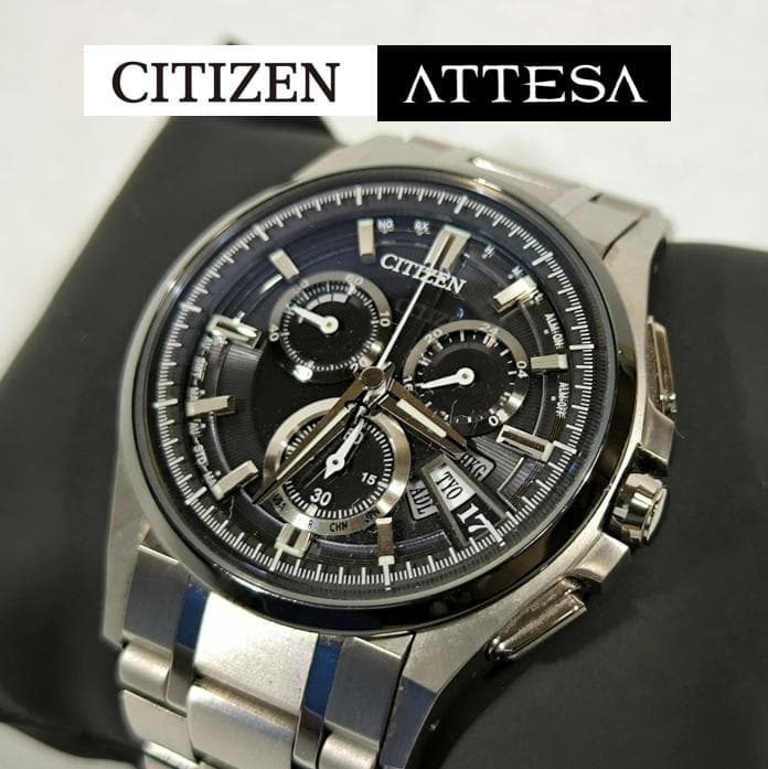 Citizen Attesa Chronograph Mens Solar Watch Japanese Titanium Vintage Collector