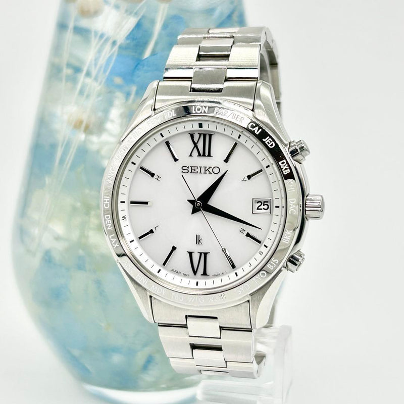 Seiko Lukia World Timer Solar Radio Wave Ladies Wristwatch Japanese Stainless