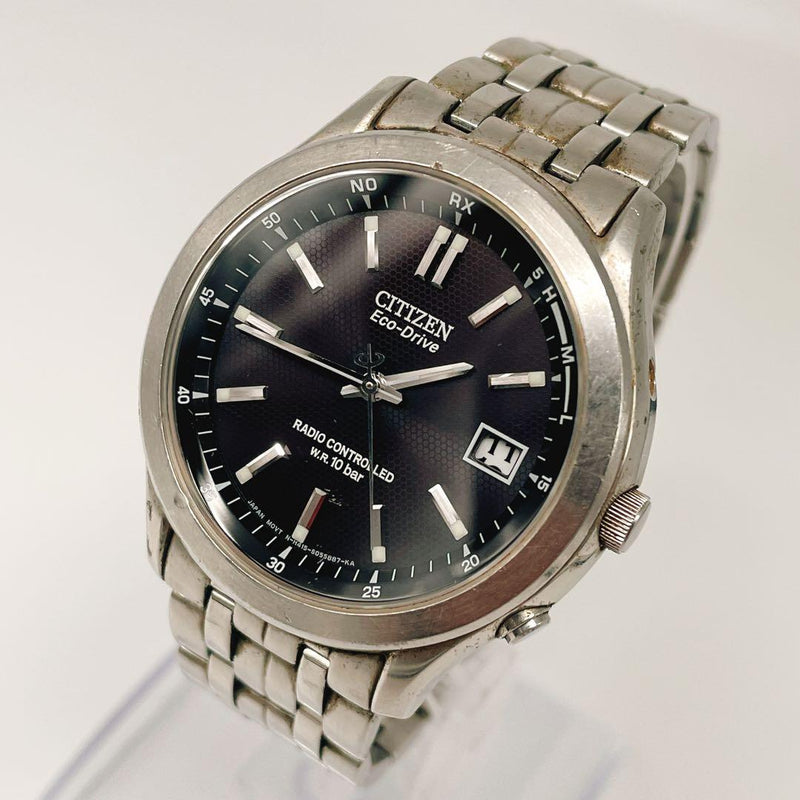 Working Citizen Eco-drive Mens Radio Control Wristwatch Date Japanese Solar