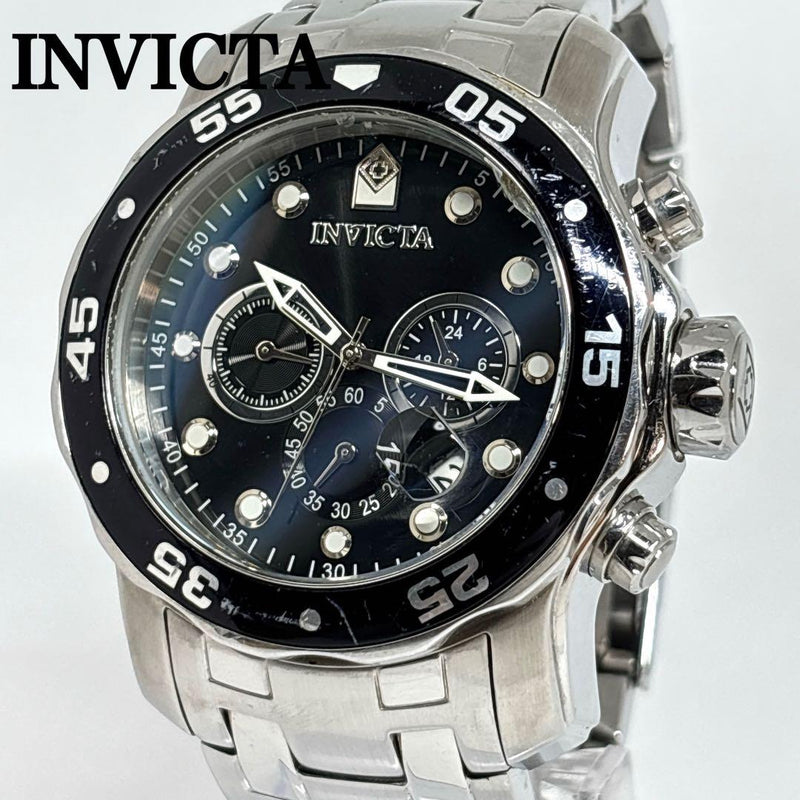Invicta Divers Watch Big Case Chronograph Date Japanese Quartz Mens Wristwatch