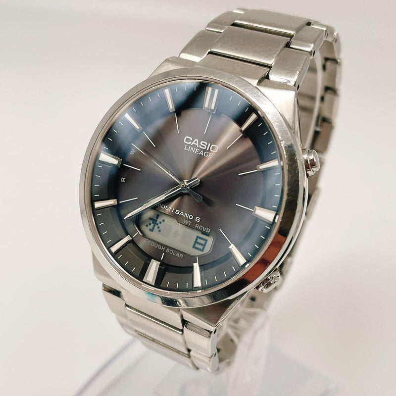 Casio Lineage Multiband Analog Digital Solar Mens Wristwatch Japanese Vintage