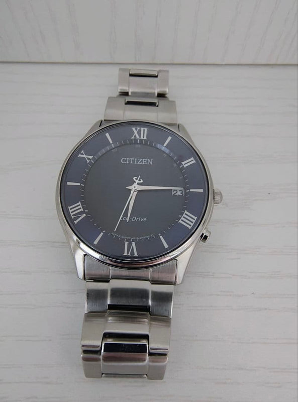 Citizen As1060-54l H415 Radio Solar Mens Wristwatch Japanese Vintage Stainless