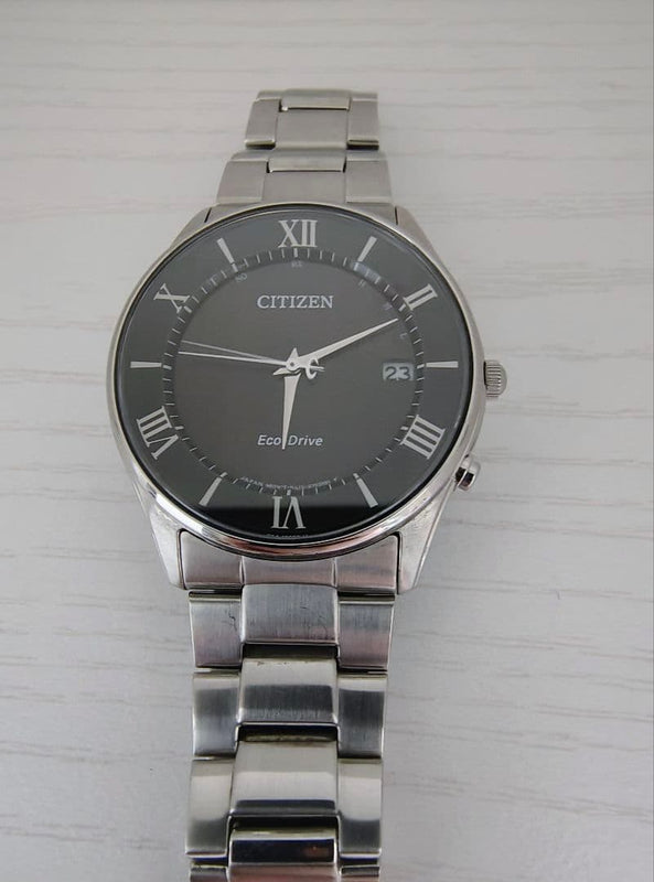 Citizen As1060-54e H415 Japanese Solar Radio Wave Mens Wristwatch Stainless