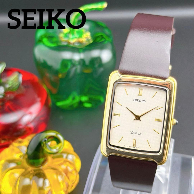 Old Seiko Dolce Ivory Quartz Mens Wristwatch Japanese Vintage Stainless Steel
