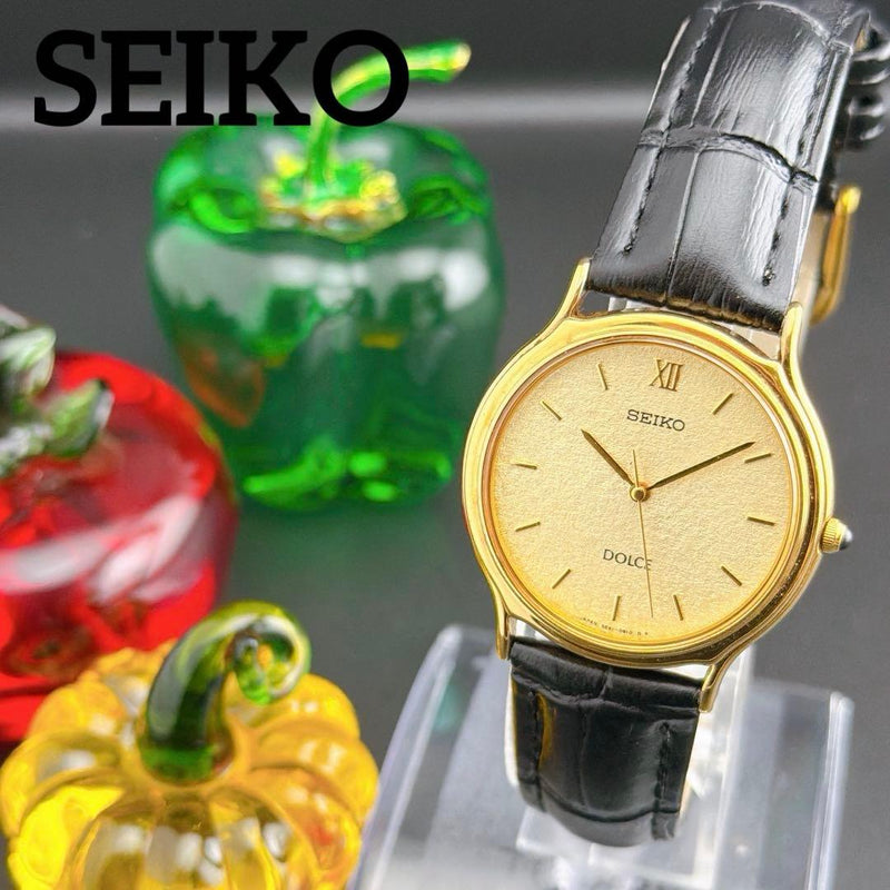 Seiko Dolce Quartz Mens Wristwatch Japanese Vintage Retro Dress Watch Stainless