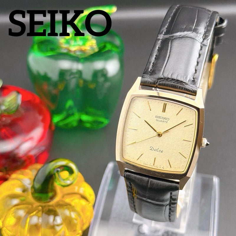 Dolce Tungsten Quartz Mens Wristwatch Japanese Vintage Retro Dress Watch