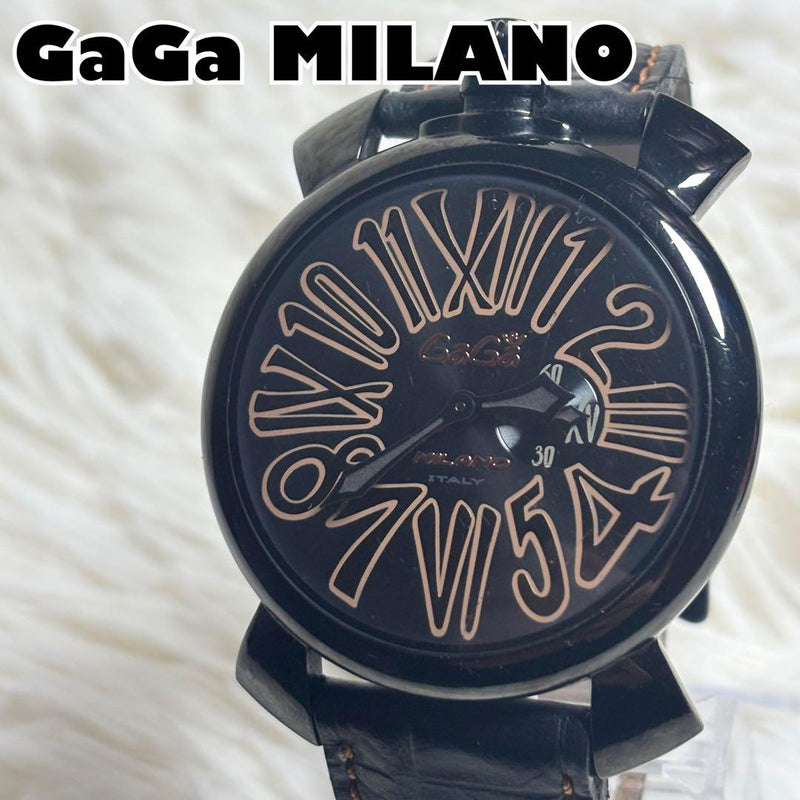 Gaga Milano Manuele 46 Quartz Wristwatch Japanese Vintage Swiss Made Stainless