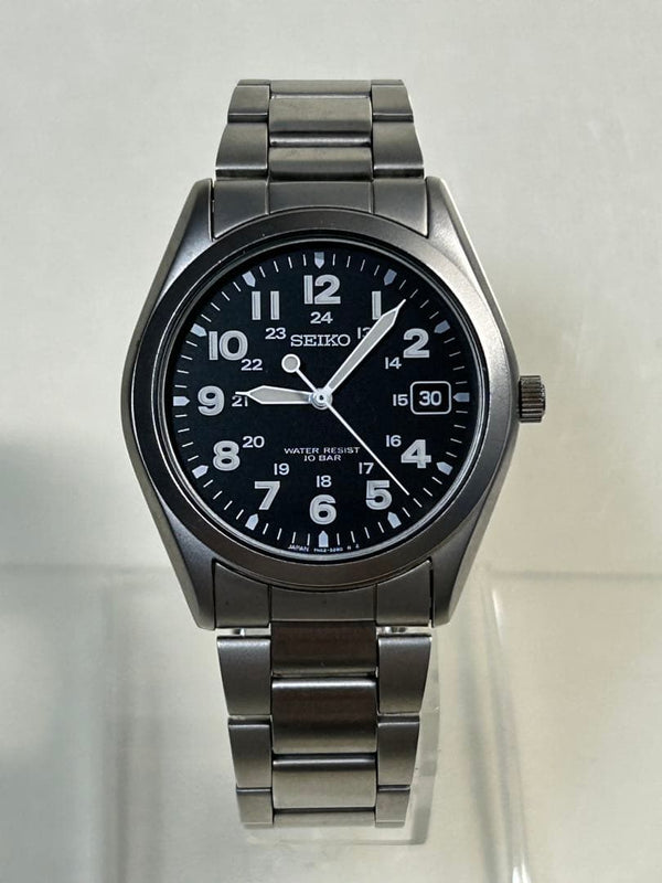 Military Sbca001 7n42-8260 Black Dial Quartz Mens Wristwatch Japanese