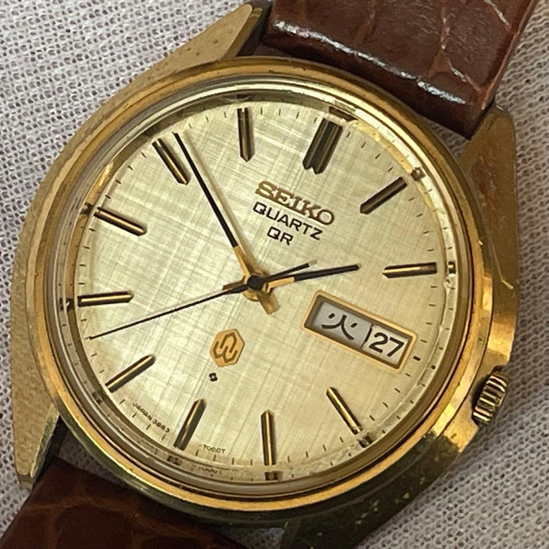Seiko Quartz Qr 3863-7001 2973 Suwa Mens Wristwatch Vintage Japanese Quartz