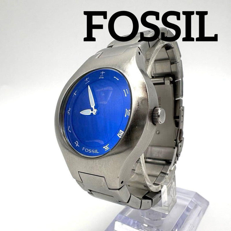 Fossil Bic Tic Quartz Wristwatch Japanese Digital Analog Kanji Numerals Vintage