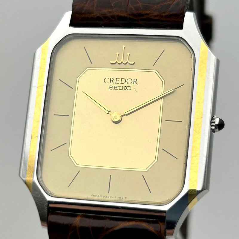 Mens Working Seiko Credor 9300-5340 Rectangular Japanese Vintage Wristwatch