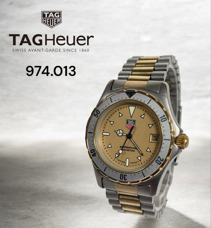 Tag Heuer 974.013 Professional Mens Wristwatch Quartz Stainless Steel Japanese