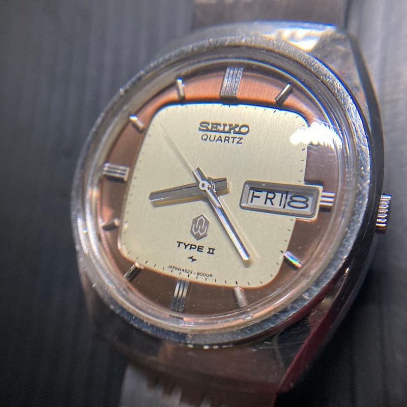Seiko Type Ii 4623 Quartz Mens Wristwatch Japanese Vintage Stainless Steel