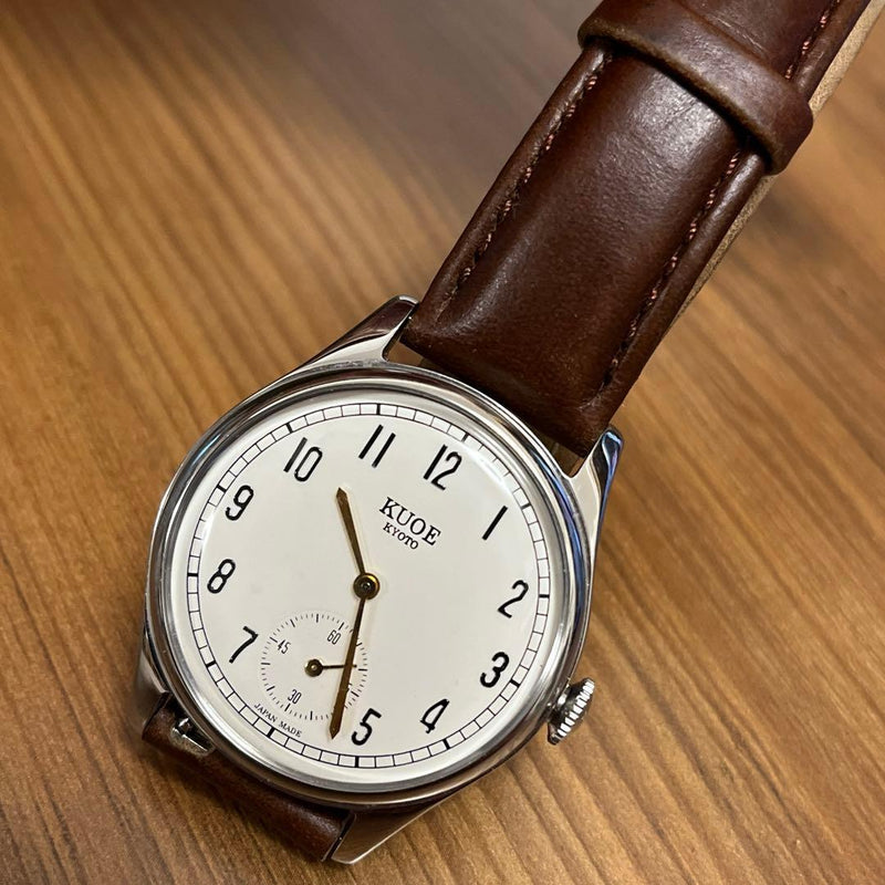Kuoe Old Smith 90-001 Mens Wristwatch Japanese Vintage Brown Leather