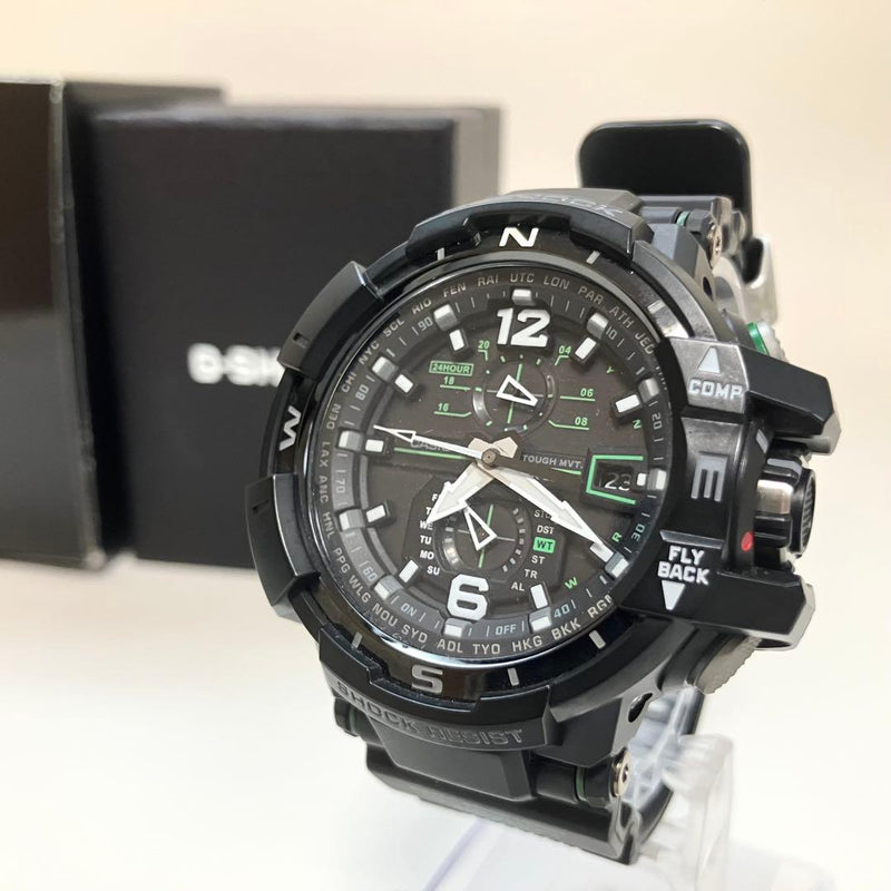 G-shock Sky Cockpit Radio Solar Black Mens Wristwatch Japanese Vintage
