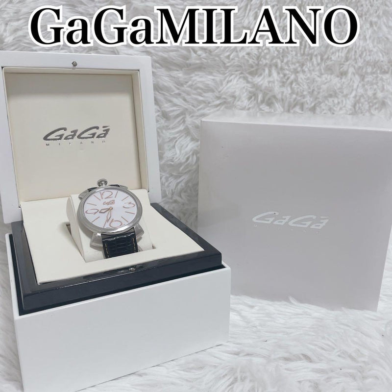 Gagamilano Manuale Thin Mens Wristwatch Japanese Quartz Stainless Steel Vintage
