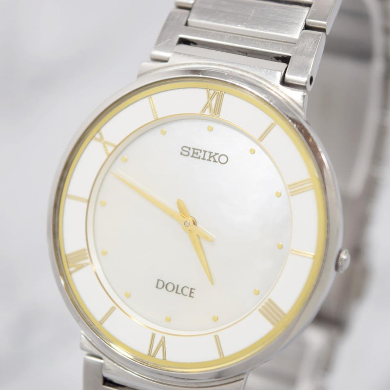 2004 Seiko Dolce Dress Watch Shell Dial Japanese Vintage Quartz Wristwatch