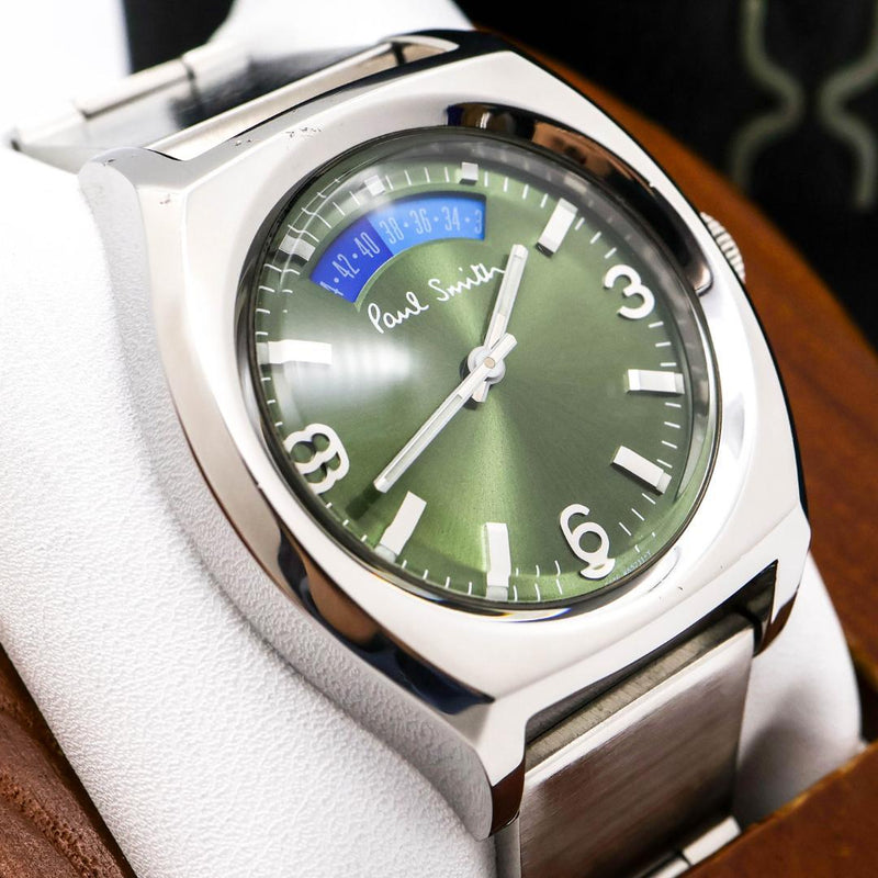 Working Paul Smith Wristwatch Small Seconds Green Dial Vintage Japanese Quartz