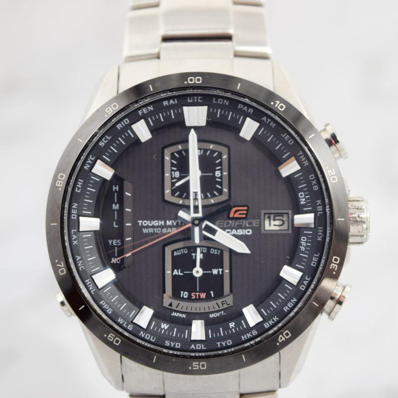 Casio Edifice Chronograph Radio Solar Mens Wristwatch Japanese Stainless Steel