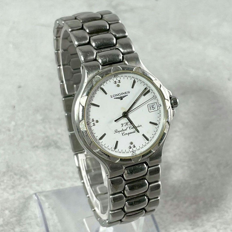 Working Longines Conquest V.h.p. Perpetual Calendar Mens Wristwatch Swiss