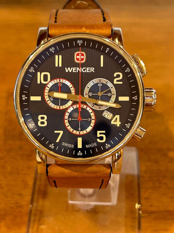 Wenger Attitude Chrono 1243-10 Mens Wristwatch Swiss Quartz Stainless Steel