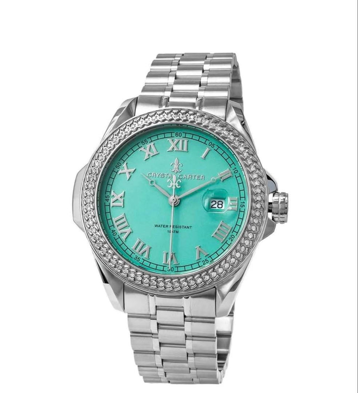 Crystal Carter Felix 2 Diamond Japanese Quartz Wristwatch Stainless Steel