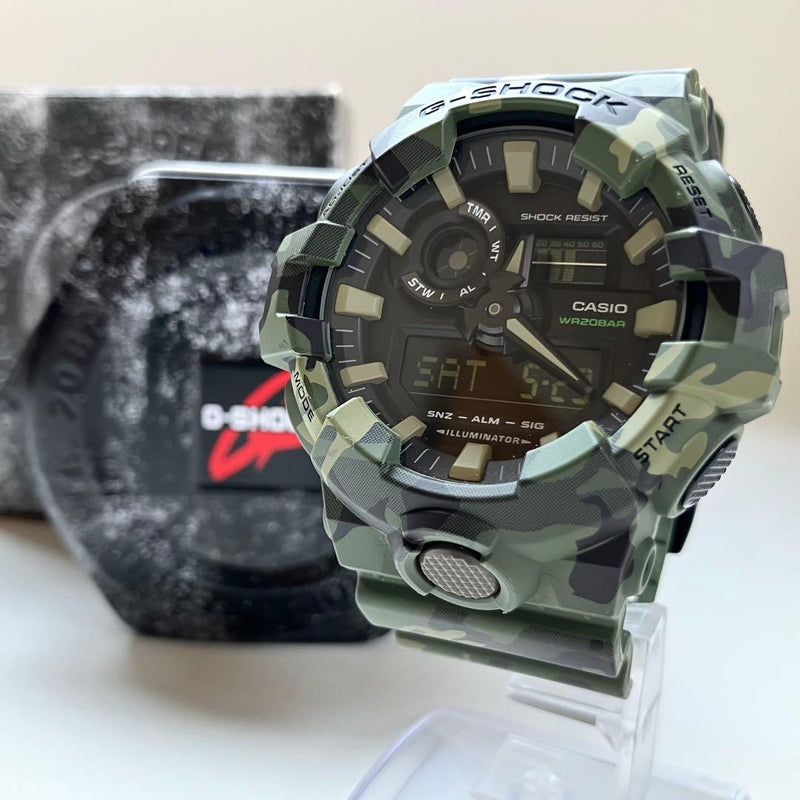 G-shock Ga-700cm Digital Analog Wristwatch Camouflage Military Pattern Japanese