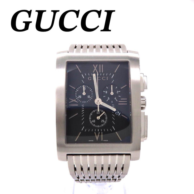 Gucci 8600m G-metro Chronograph Black Dial Quartz Mens Wristwatch Japanese