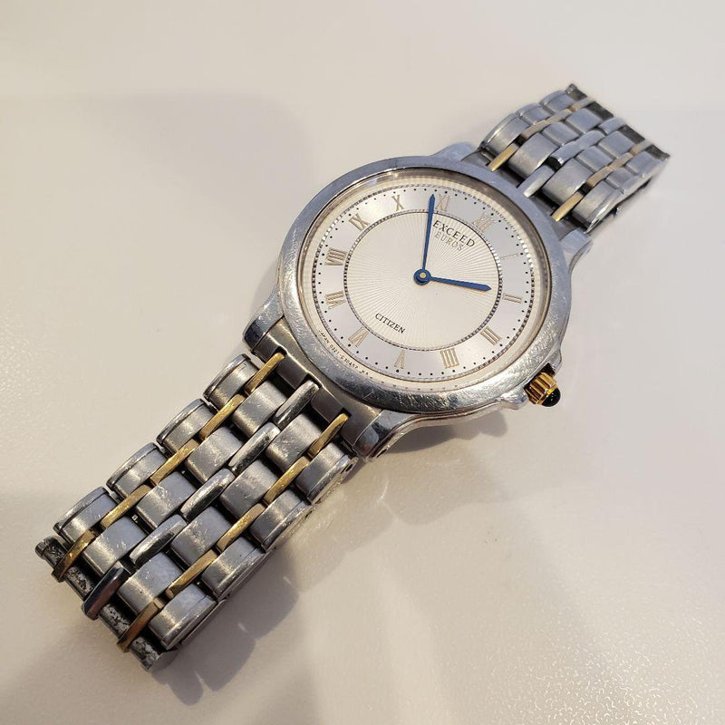 Citizen Exceed Eulace 0321-c30323 Quartz Mens Wristwatch Japanese Vintage