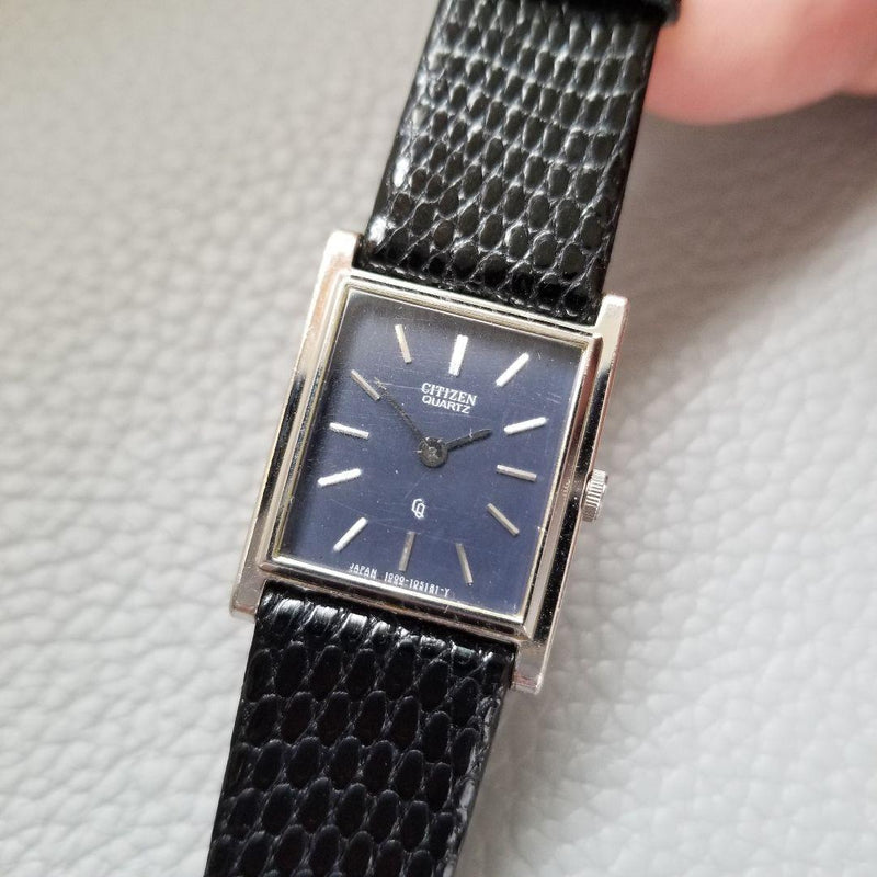 Vintage Citizen Tank Wristwatch Japanese Quartz Mens Womens Stainless Steel