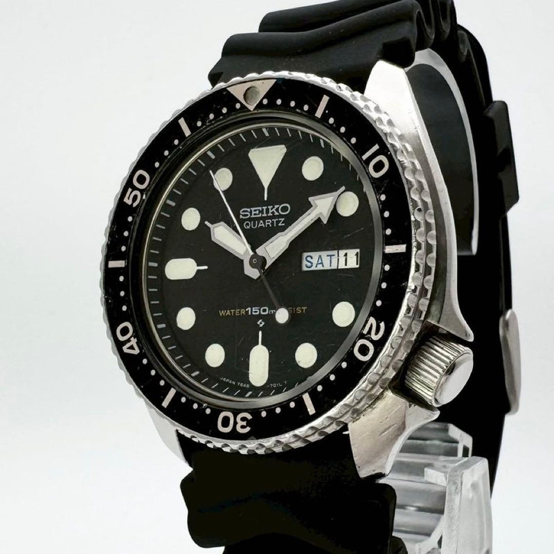 Seiko Early Quartz Divers Black Boy 1979 Vintage Japanese Mens Wristwatch