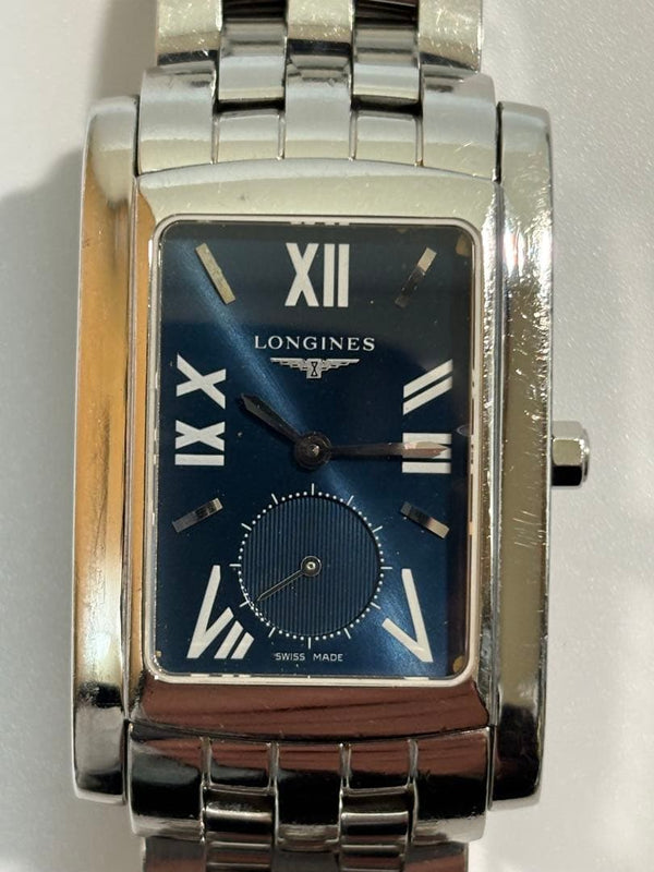 Longines L5.655.4 Dolcevita Small Seconds Blue Dial Quartz Mens Wristwatch