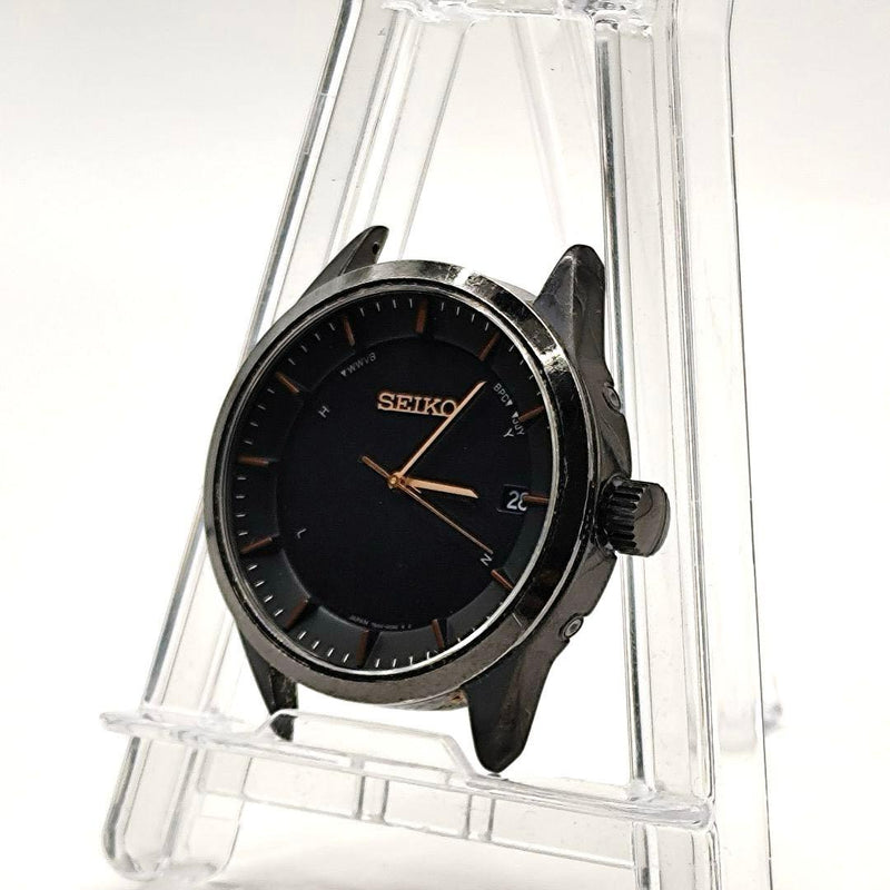 Seiko Sbtm277 Radio Solar Mens Wristwatch Titanium Black Dial Japanese Vintage