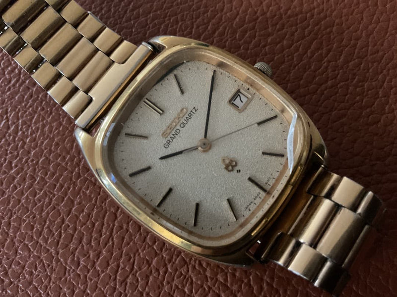 Seiko Grand Quartz Vintage Mens Wristwatch Japanese Quartz Stainless Steel