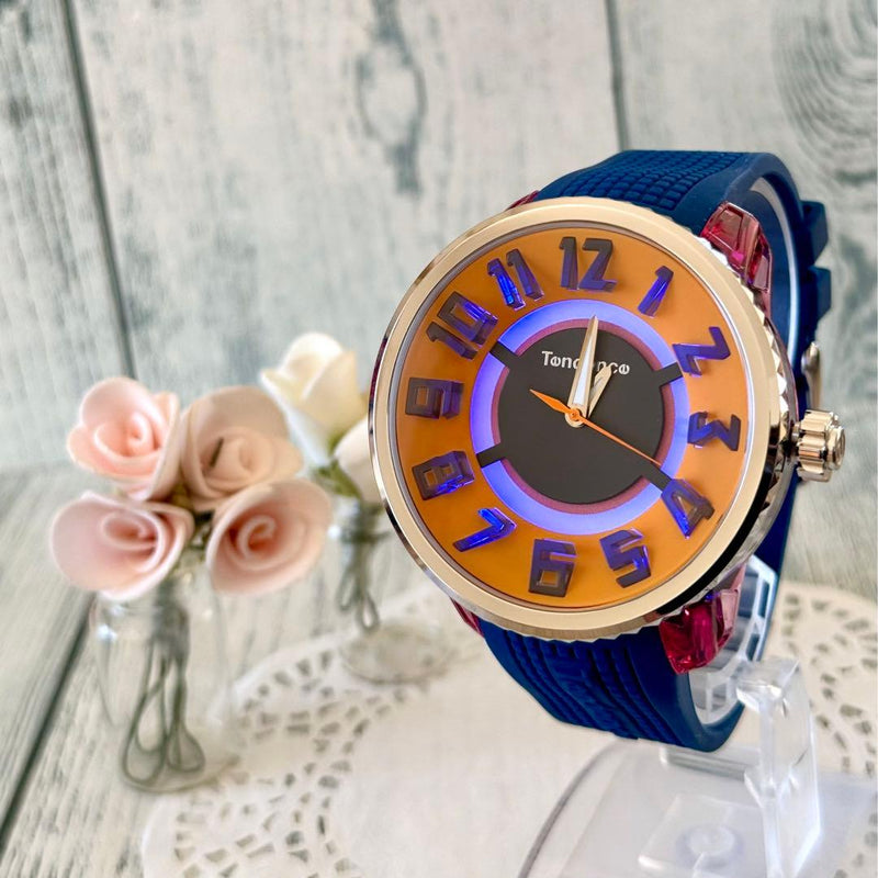 Tendence Flash Street Blue Quartz Watch Japanese Mens Wristwatch Vintage