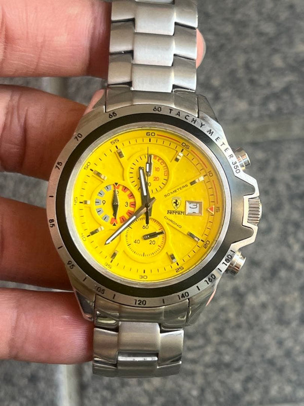Ferrari Chronograph Wristwatch F1718 Mens Japanese Quartz Stainless Steel