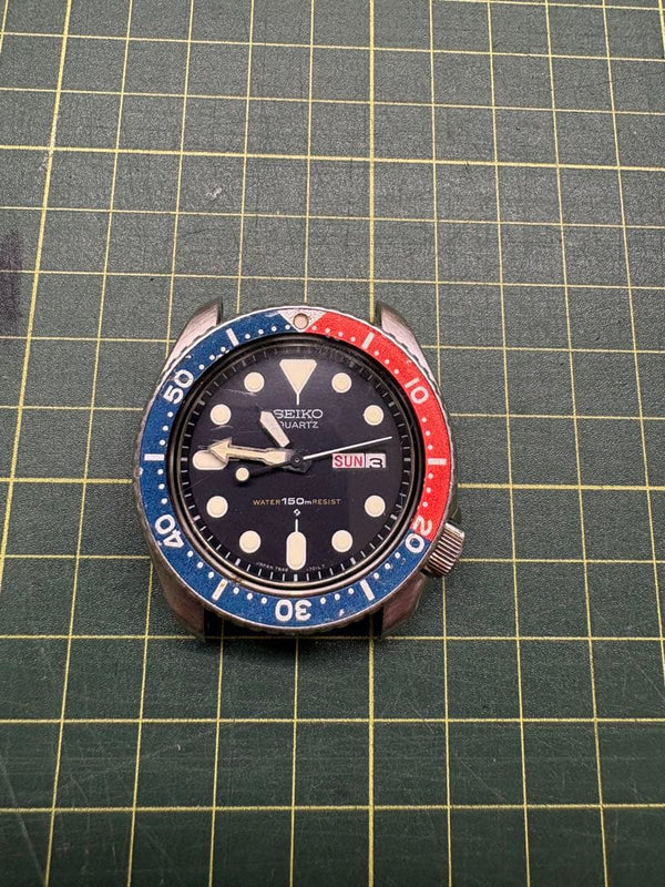 Seiko 7548-700b Pepsi Diver Watch 1983 Japanese Vintage Quartz Mens Wristwatch