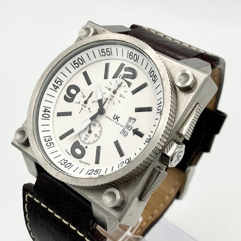 Uk German Design Helikop Chronograph Wristwatch Japanese Quartz Battery New Old