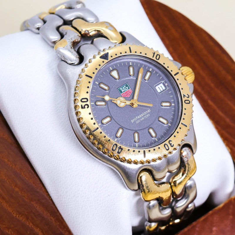 Working Tag Heuer Professional Date Gold 3310 Mens Wristwatch Japanese Vintage