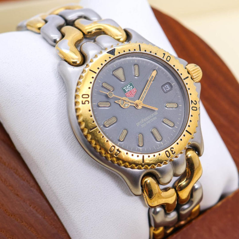 Working Tag Heuer Professional Boys Wristwatch Gray Dial Japanese Vintage