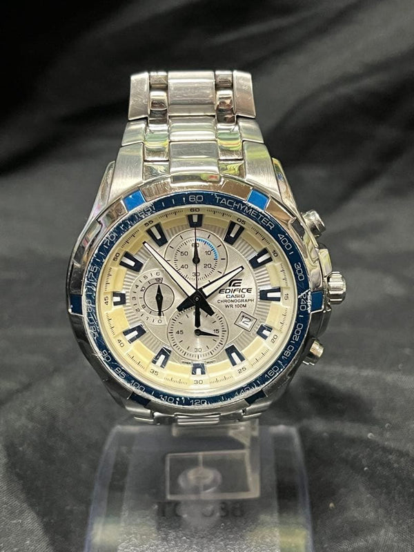 Casio Chronograph Quartz Wristwatch Japanese Vintage Mens Stainless Steel Watch