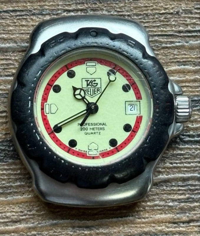 Working Tag Heuer Wa1411 S/el Professional Quartz Movement Only Vintage