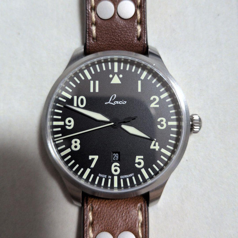 Laco 861807.2.d Genf.2 Fliegeruhr German Pilot Watch Stainless Steel