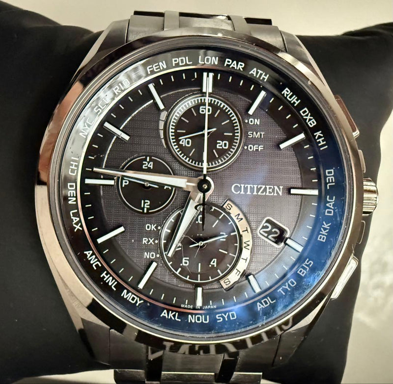 Citizen Attesa Kinjo Model Japanese Titanium Eco-drive Radio Solar Mens