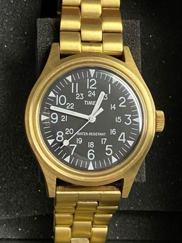 Timex Beams Camper Yellow Gold Japanese Quartz Wristwatch Vintage Mens Womens