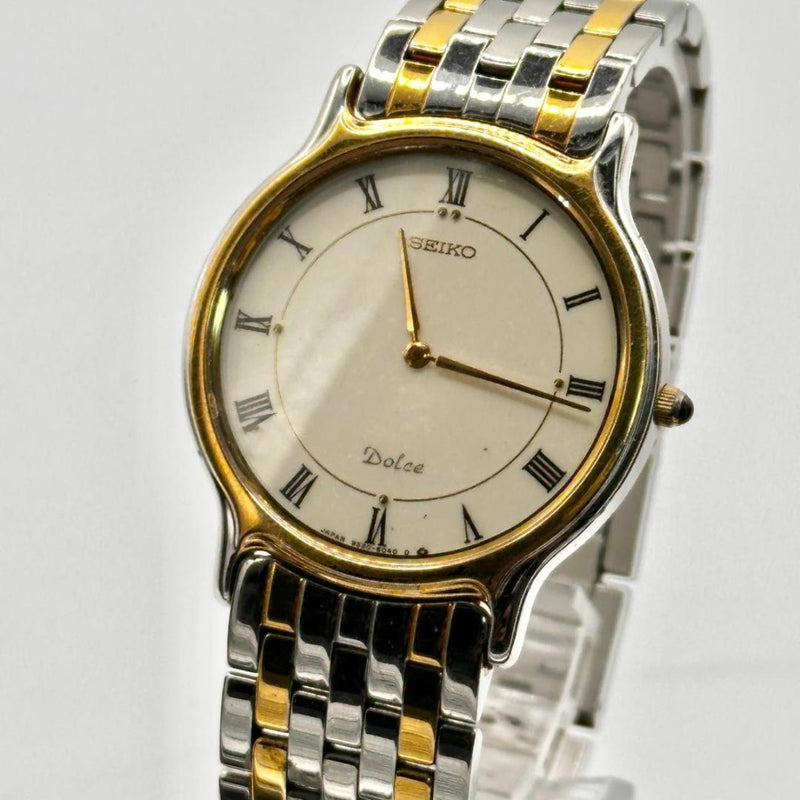 Seiko Dolce Quartz Dress Watch Japanese Vintage Two-tone Gold Silver Mens