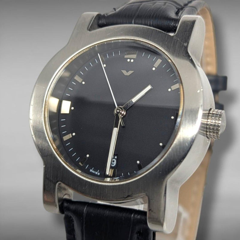 Ventura V-tronic Hannes Wettstein Mens Wristwatch Japanese Quartz Vintage Rare