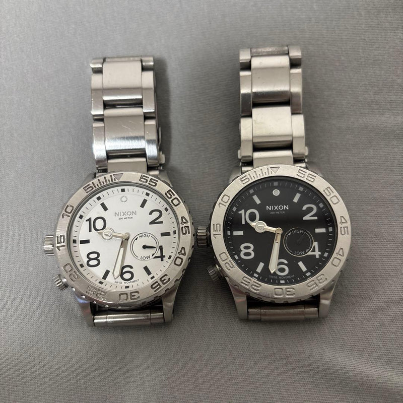 Nixon The42-20 Quartz Wristwatch Set Of 2 Japanese Vintage Stainless Steel Mens
