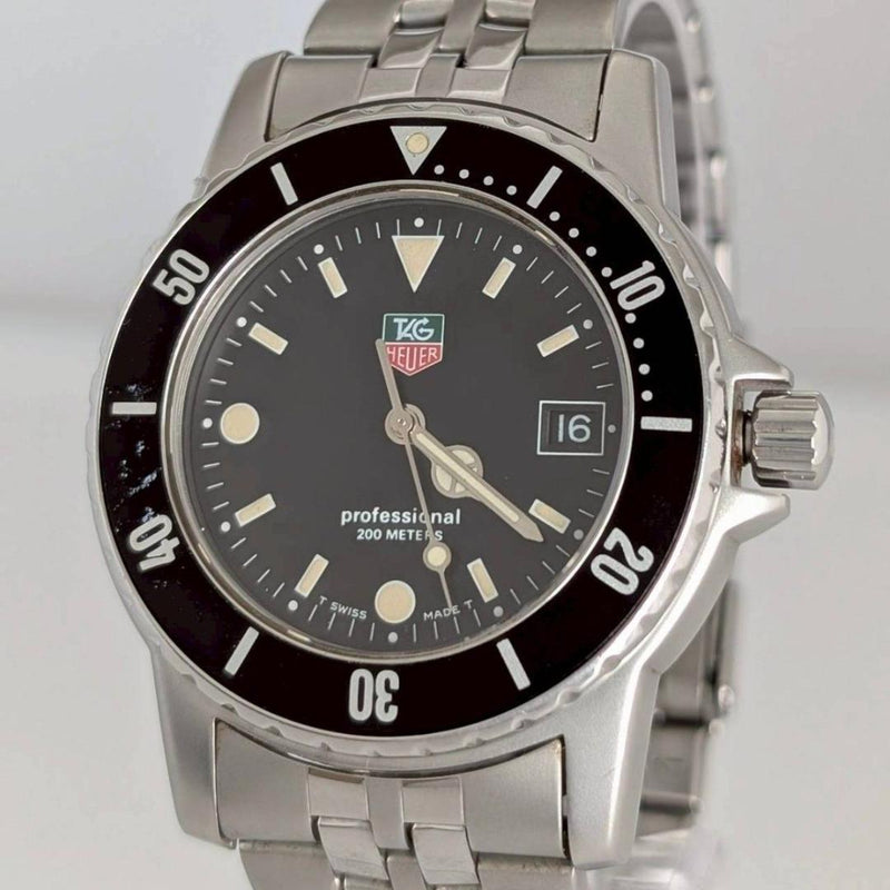 Working Tag Heuer 929.213g 1500 Professional 200m Mens Japanese Vintage