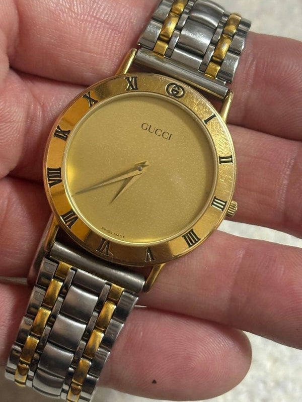 Gucci Quartz Wristwatch 3000.2.m Japanese Vintage Mens Battery Replaced
